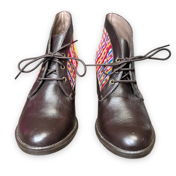 Killasumaq Mister Stenholm Dark Brown Leather Booties Serape Fabric Size EU 39 - Picture 7 of 17